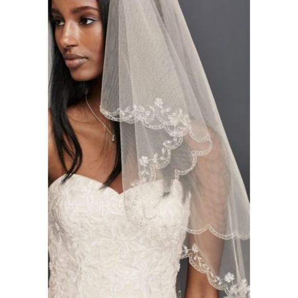 David's Bridal Accessories Nwt Davids Bridal Scalloped Edge Ivory